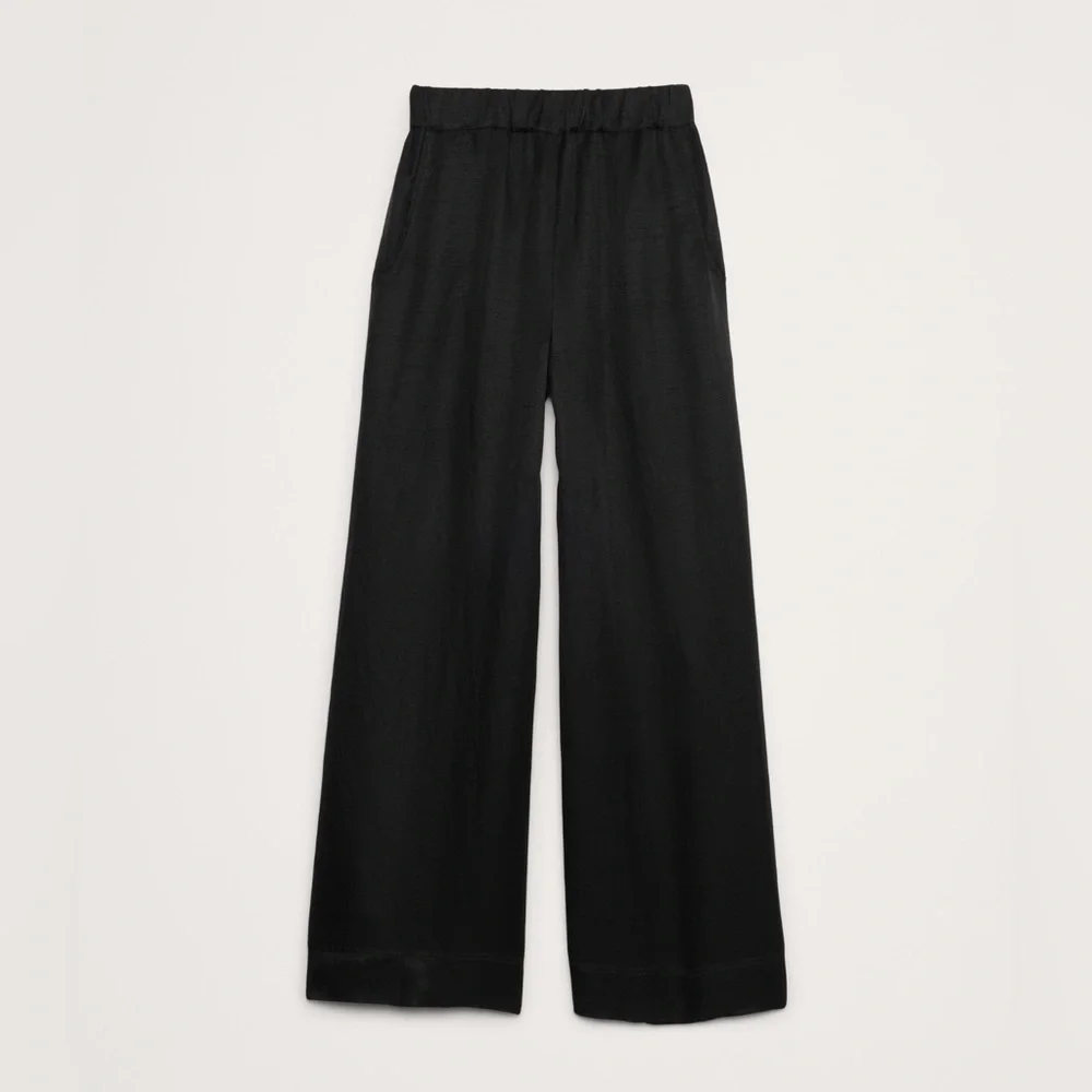 NWT! Banana Republic High-Rise Wide-Leg Viscose-Linen Pant 734121 🖥️1️⃣1️⃣
